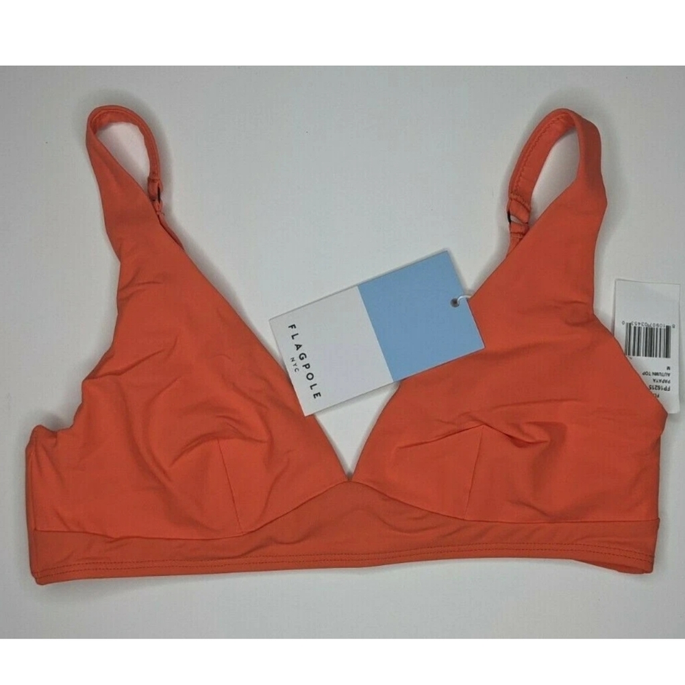 Flagpole Autumn Bikini Top, Papaya, Women's Medium